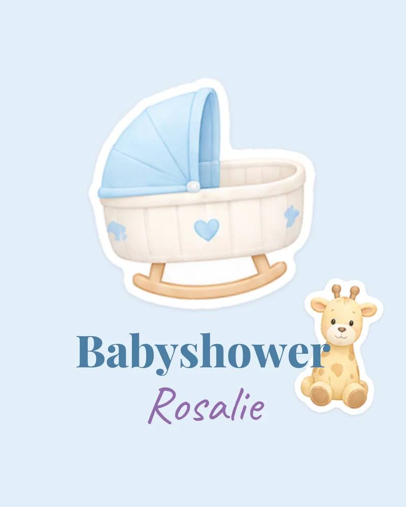 Een uitnodiging voor een babyshower, gemaakt in hppybd